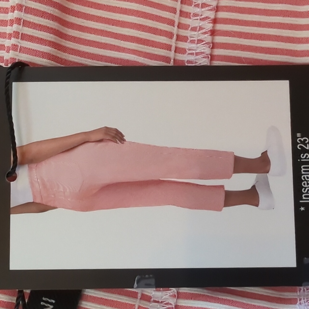 Mario Serrani, Orange And Ivory Pinstripe Ankle/Capri Pants. XXl - Picture 2 of 9